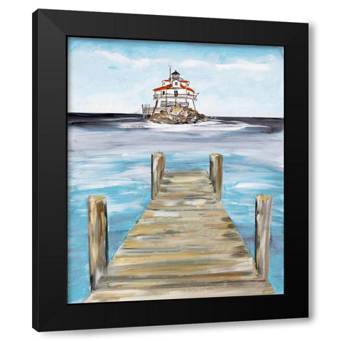 Dock View Black Modern Wood Framed Art Print with Double Matting by DeRice, Julie