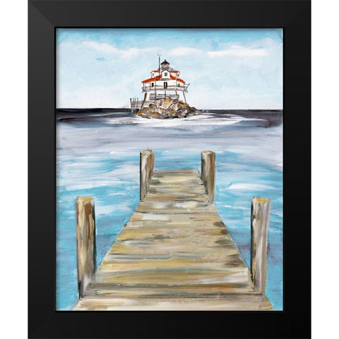 Dock View Black Modern Wood Framed Art Print by DeRice, Julie