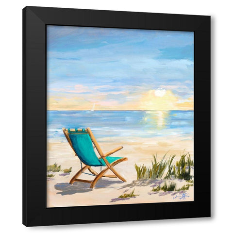 Sling Back Sunset Black Modern Wood Framed Art Print by DeRice, Julie