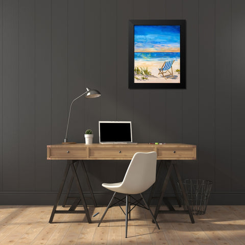 Sling Back Summer II Black Modern Wood Framed Art Print by DeRice, Julie