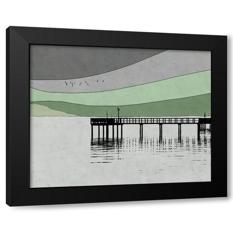 New Dock Black Modern Wood Framed Art Print with Double Matting by Tom, Ella