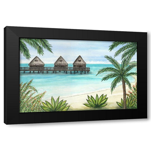 Paradise And Palms I Black Modern Wood Framed Art Print by Biscardi, Nicholas