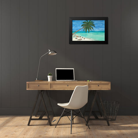 Paradise And Palms II Black Modern Wood Framed Art Print by Biscardi, Nicholas