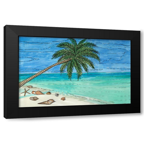 Paradise And Palms II Black Modern Wood Framed Art Print with Double Matting by Biscardi, Nicholas