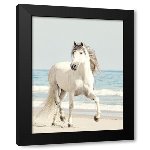 Beach Run Black Modern Wood Framed Art Print by Walters, Jan