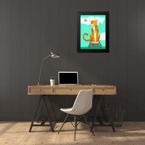 Jungle Friends I Black Modern Wood Framed Art Print by Sheppard, Lucca