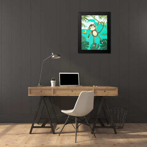 Jungle Friends II Black Modern Wood Framed Art Print by Sheppard, Lucca