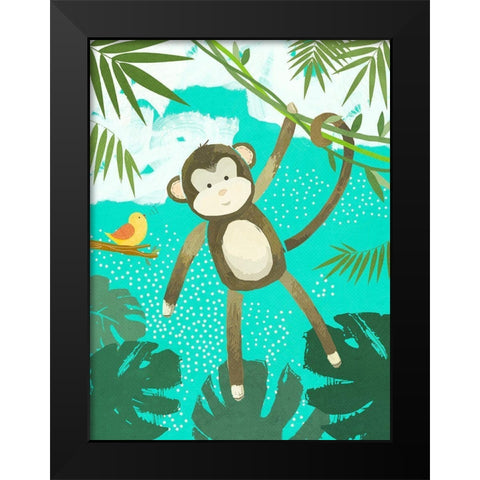 Jungle Friends II Black Modern Wood Framed Art Print by Sheppard, Lucca