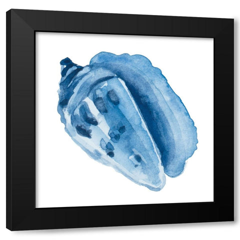 Dark Indigo Conch Black Modern Wood Framed Art Print with Double Matting by Loreth, Lanie