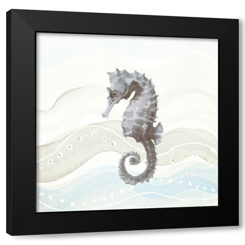 Sea Animal in Waves I Black Modern Wood Framed Art Print with Double Matting by Loreth, Lanie