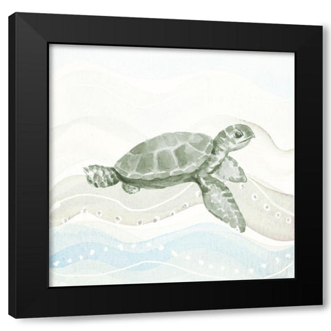 Sea Animal in Waves II Black Modern Wood Framed Art Print with Double Matting by Loreth, Lanie