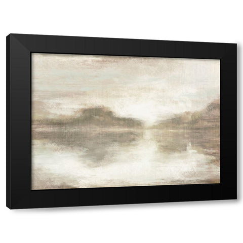 Lakes Morning Reflection Black Modern Wood Framed Art Print by Meneely, Dan