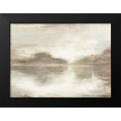 Lakes Morning Reflection Black Modern Wood Framed Art Print by Meneely, Dan