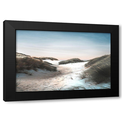 Dune Walk Black Modern Wood Framed Art Print with Double Matting by Meneely, Dan