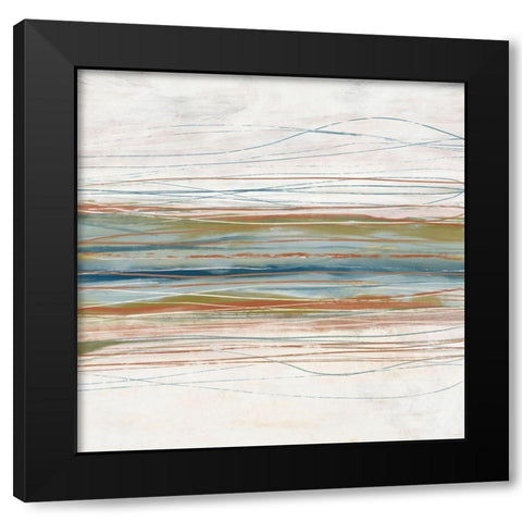 Serene Abstract Black Modern Wood Framed Art Print by Meneely, Dan