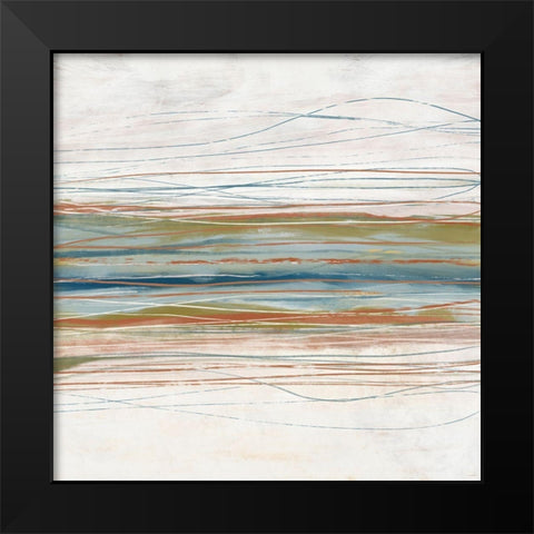 Serene Abstract Black Modern Wood Framed Art Print by Meneely, Dan