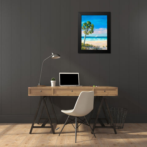 Palm Coast Black Modern Wood Framed Art Print by DeRice, Julie