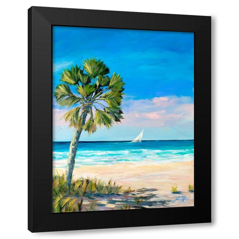 Palm Coast Black Modern Wood Framed Art Print by DeRice, Julie