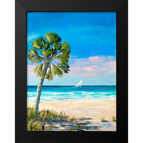 Palm Coast Black Modern Wood Framed Art Print by DeRice, Julie