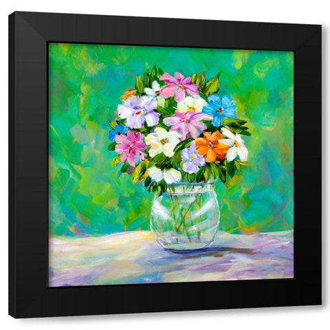 Spring Garden Bouquet Black Modern Wood Framed Art Print with Double Matting by DeRice, Julie