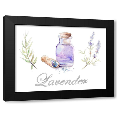 Essential Lavender Black Modern Wood Framed Art Print by Pinto, Patricia
