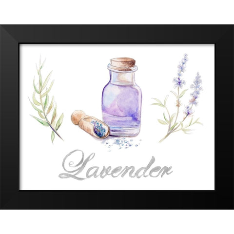 Essential Lavender Black Modern Wood Framed Art Print by Pinto, Patricia