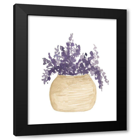 Pot Of Lavender Black Modern Wood Framed Art Print by Price, Lucille