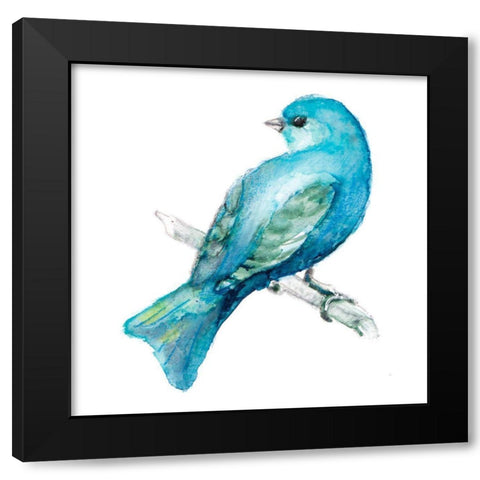 Spring Blue Bird III Black Modern Wood Framed Art Print with Double Matting by Loreth, Lanie