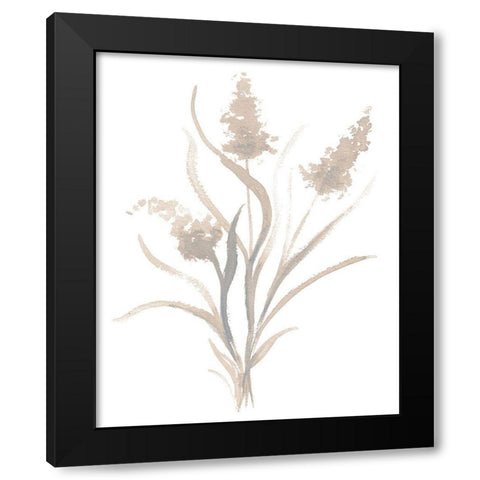 Beige Herb I Black Modern Wood Framed Art Print with Double Matting by Medley, Elizabeth