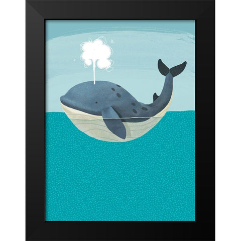 Wally The Whale Black Modern Wood Framed Art Print by Sheppard, Lucca