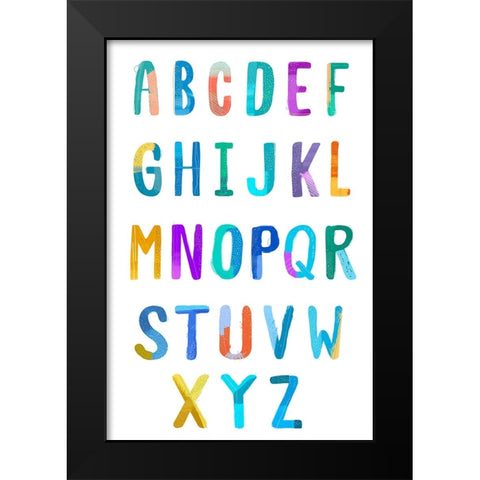 Abstract Alphabet Black Modern Wood Framed Art Print by Sheppard, Lucca