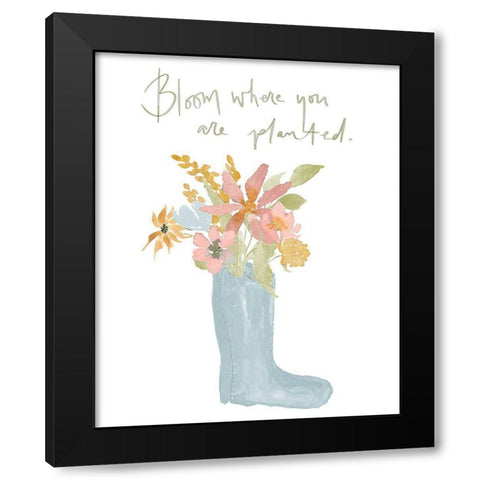 Bloom Where You Are Planted Black Modern Wood Framed Art Print by Price, Lucille