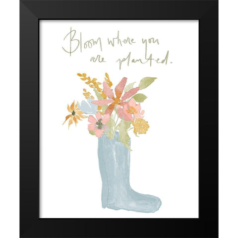 Bloom Where You Are Planted Black Modern Wood Framed Art Print by Price, Lucille