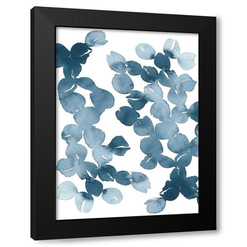 Blue Mod Abstract Black Modern Wood Framed Art Print with Double Matting by Price, Lucille