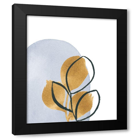 Mustard Leaves I Black Modern Wood Framed Art Print by Price, Lucille