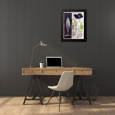 Among The Dots Black Modern Wood Framed Art Print by Athas, Vas