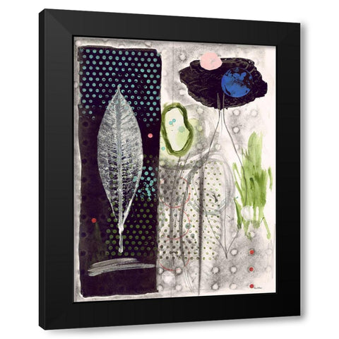 Among The Dots Black Modern Wood Framed Art Print by Athas, Vas