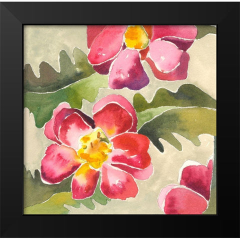 Warm Blooms Black Modern Wood Framed Art Print by Athas, Vas