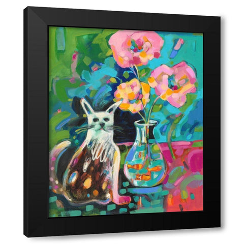 Aquatic Companion Black Modern Wood Framed Art Print with Double Matting by Athas, Vas