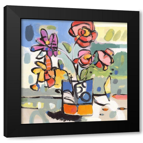 Southern Florals I Black Modern Wood Framed Art Print by Athas, Vas