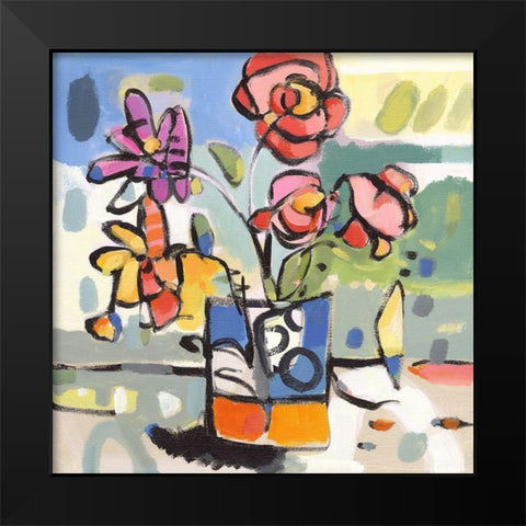 Southern Florals I Black Modern Wood Framed Art Print by Athas, Vas