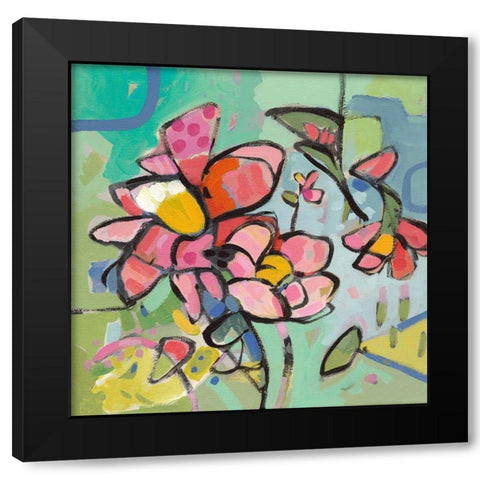 Fun With Flowers Black Modern Wood Framed Art Print by Athas, Vas