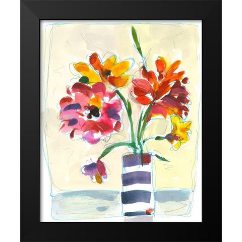 Blooming At Home Black Modern Wood Framed Art Print by Athas, Vas