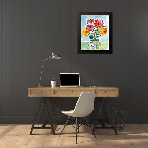 A Floral Gift Black Modern Wood Framed Art Print by Athas, Vas