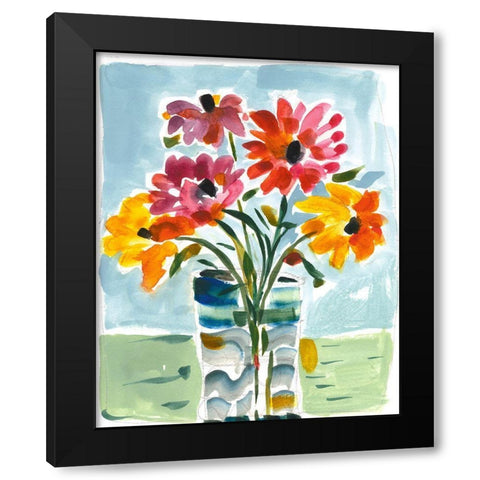 A Floral Gift Black Modern Wood Framed Art Print by Athas, Vas