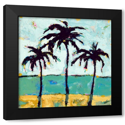 Tres Palmas Black Modern Wood Framed Art Print by Athas, Vas