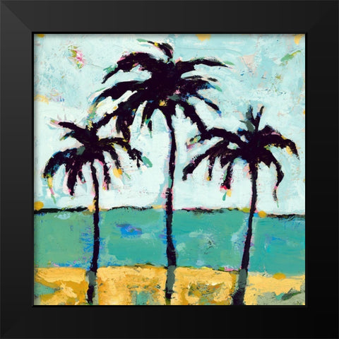 Tres Palmas Black Modern Wood Framed Art Print by Athas, Vas
