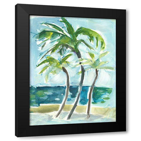 Swaying Palms Black Modern Wood Framed Art Print with Double Matting by Athas, Vas