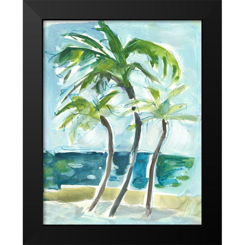 Swaying Palms Black Modern Wood Framed Art Print by Athas, Vas