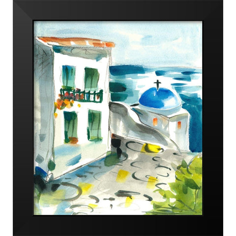 Greece Pathway Black Modern Wood Framed Art Print by Athas, Vas